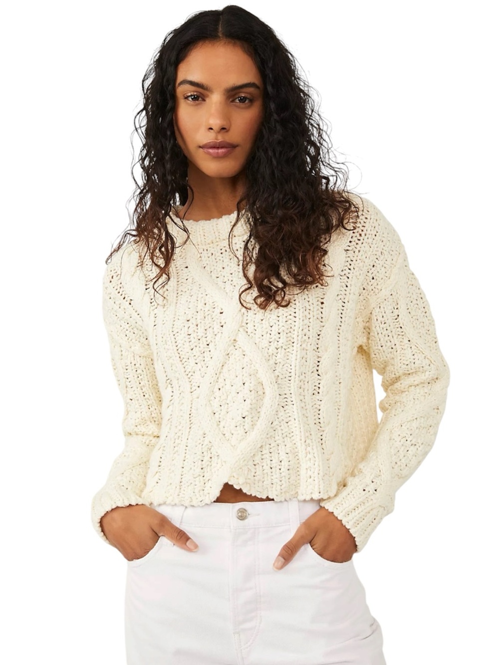 Free People Cutting Edge Cable Pullover